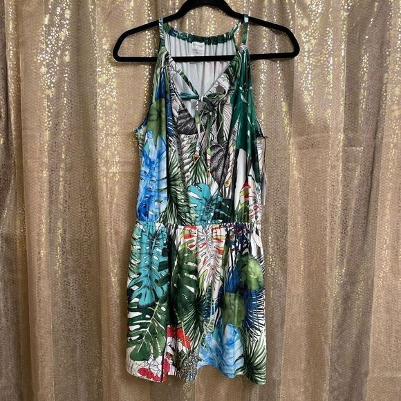 Christian Lacroix x Swiminista Carefree Mini Dress Jardin Exochic Print, Green T - Picture 2 of 8